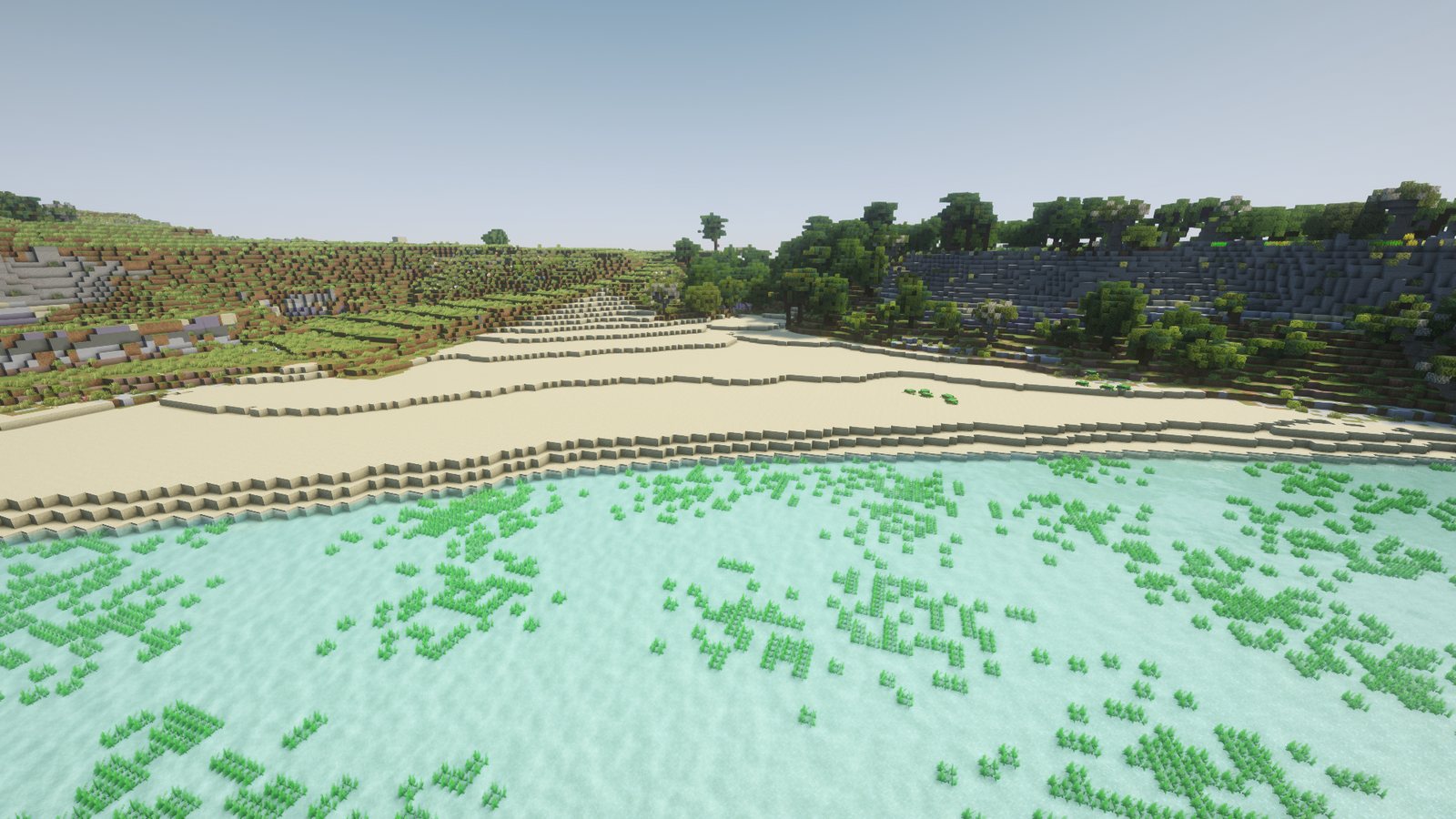 Golden Bay in Malta in Minecraft (shaders, test area)